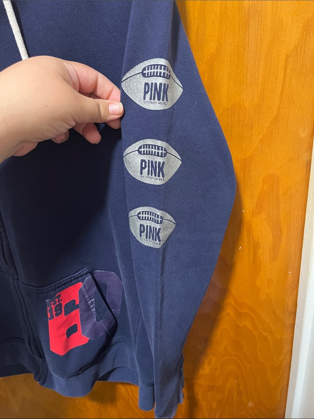 PINK Victoria's Secret New England Patriots Zip-Up Hoodie - Picture 6 of 8
